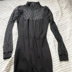 Black Midi Dress - Turtle Neck